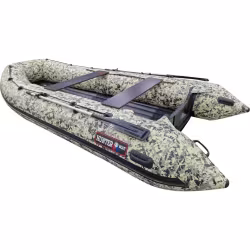 Лодка надувная ПВХ HunterBoat 390 А, НДНД, пиксель зеленый
