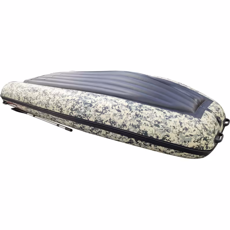 Лодка надувная ПВХ HunterBoat 390 А, НДНД, пиксель зеленый