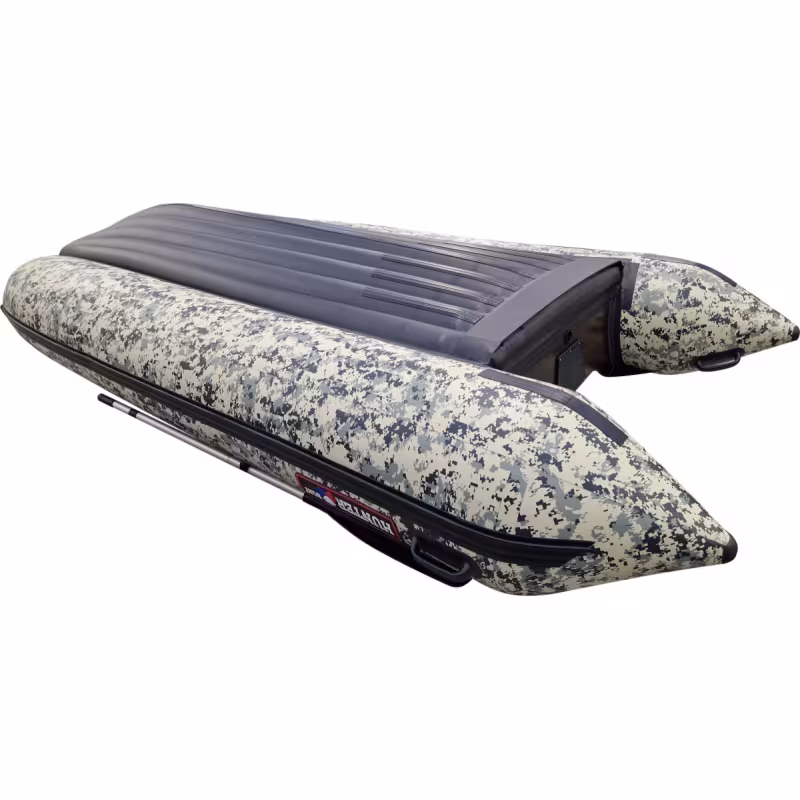 Лодка надувная ПВХ HunterBoat 390 А, НДНД, пиксель зеленый