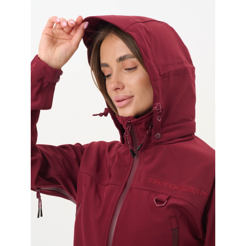 Костюм женский Triton PRO -5, ткань SoftShell, винный, размер 48-50, 158-164 см