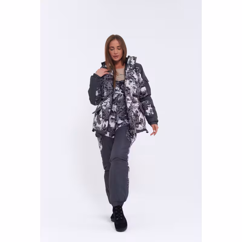 Костюм женский OneRus Горный, ткань Алова, белый камуфляж, размер 48-50, 158-164 см