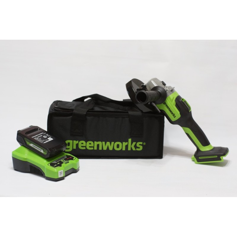 Шлифмашина угловая аккумуляторная Greenworks GD24AGK2