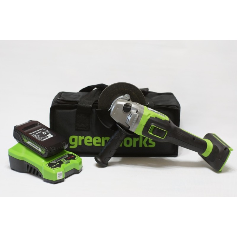 Шлифмашина угловая аккумуляторная Greenworks GD24AGK2