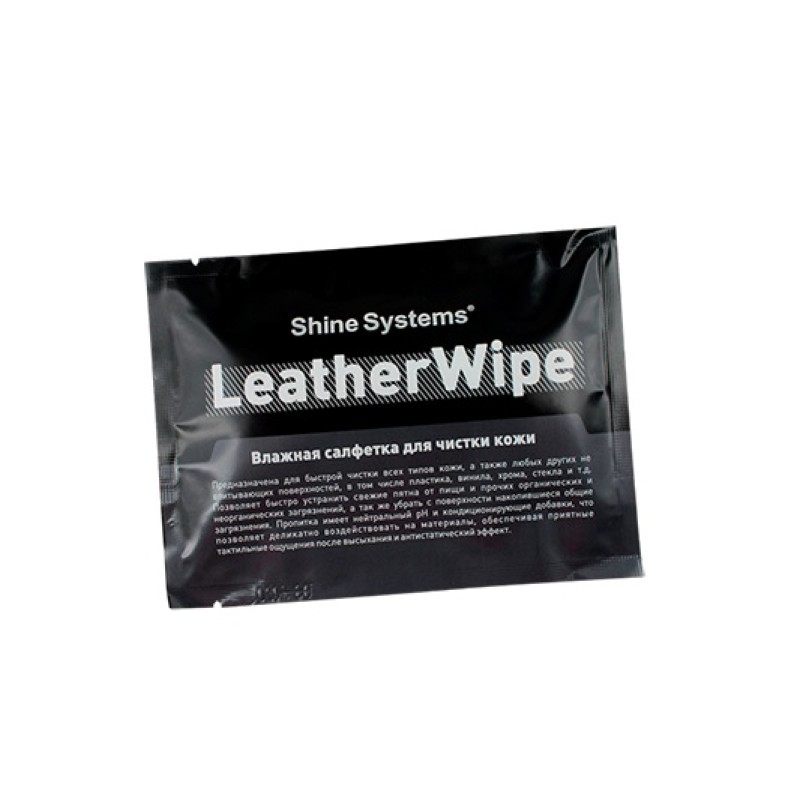 Салфетка влажная для чистки кожи Shine Systems LeatherWipe, 1 шт.