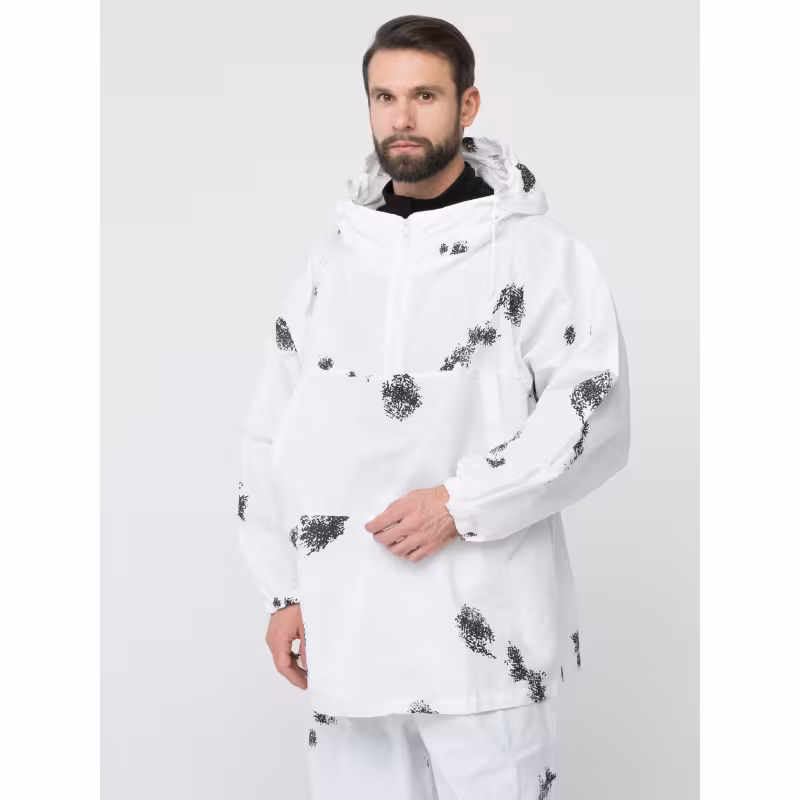 Костюм мужской зимний маскировочный Huntsman Метель, бязь, цвет Клякса, белый, размер 58-64, 182-188 см