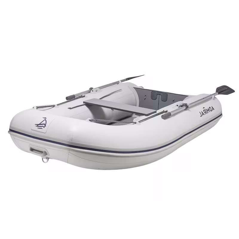 Лодка надувная ПВХ Адмирал 250, пайол фанерный, белый