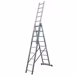 Лестница складная Krause Corda 010391, 3 секции, 9 ступеней, 6,2 м