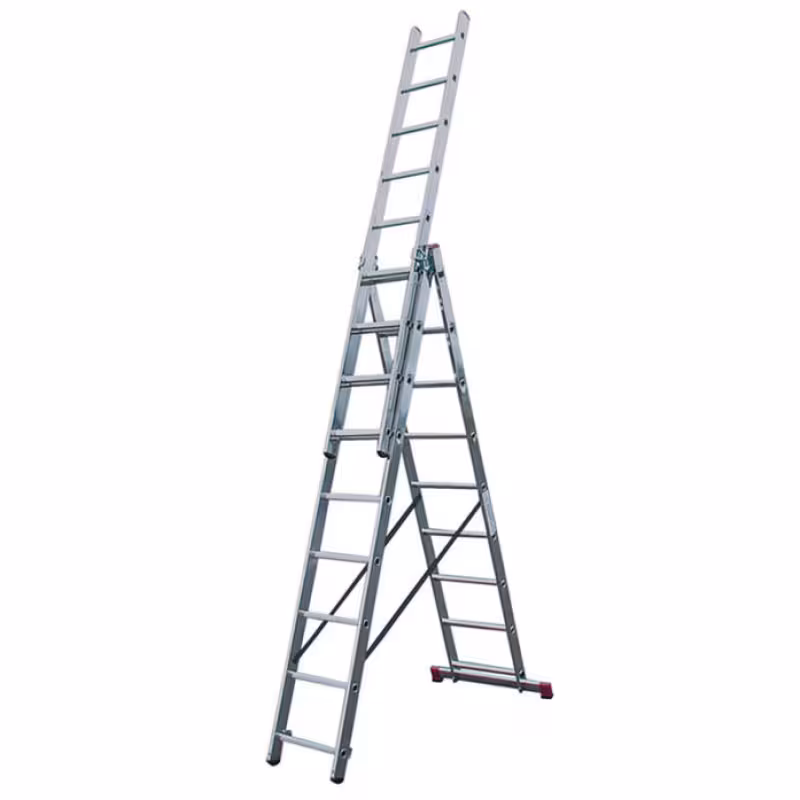 Лестница складная Krause Corda 010391, 3 секции, 9 ступеней, 6,2 м