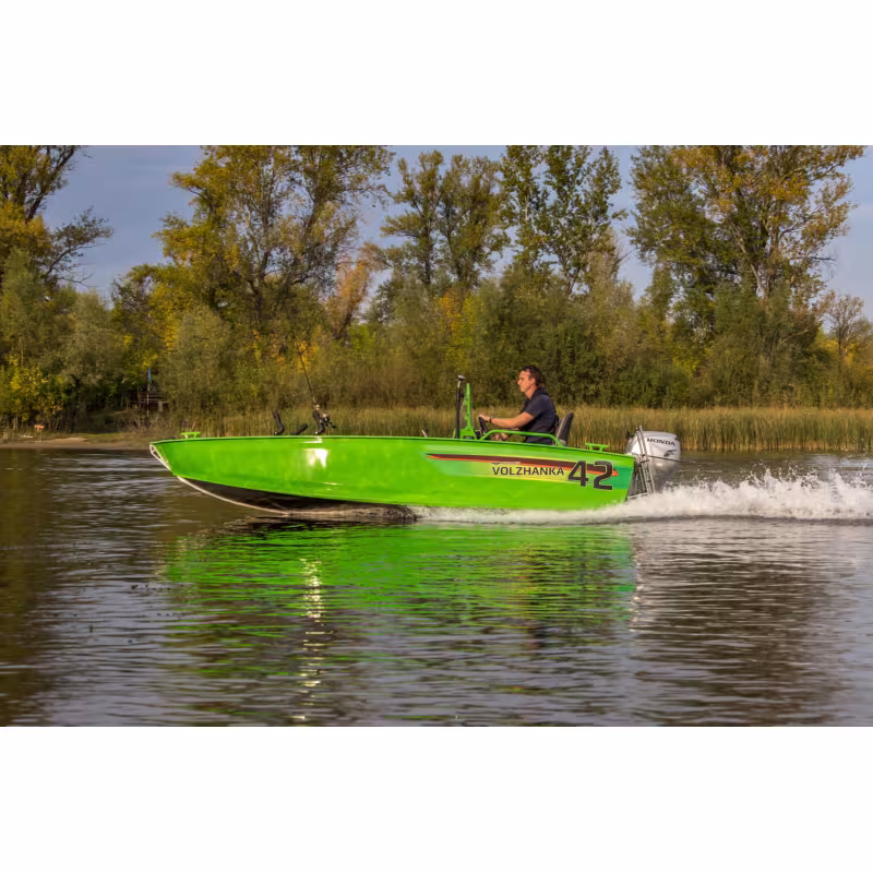 Лодка алюминиевая VBoats Волжанка 42 Scout, зеленый (42S 01 I323)