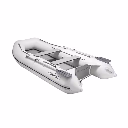 Лодка надувная ПВХ Адмирал 270, пайол фанерный, белый/синий