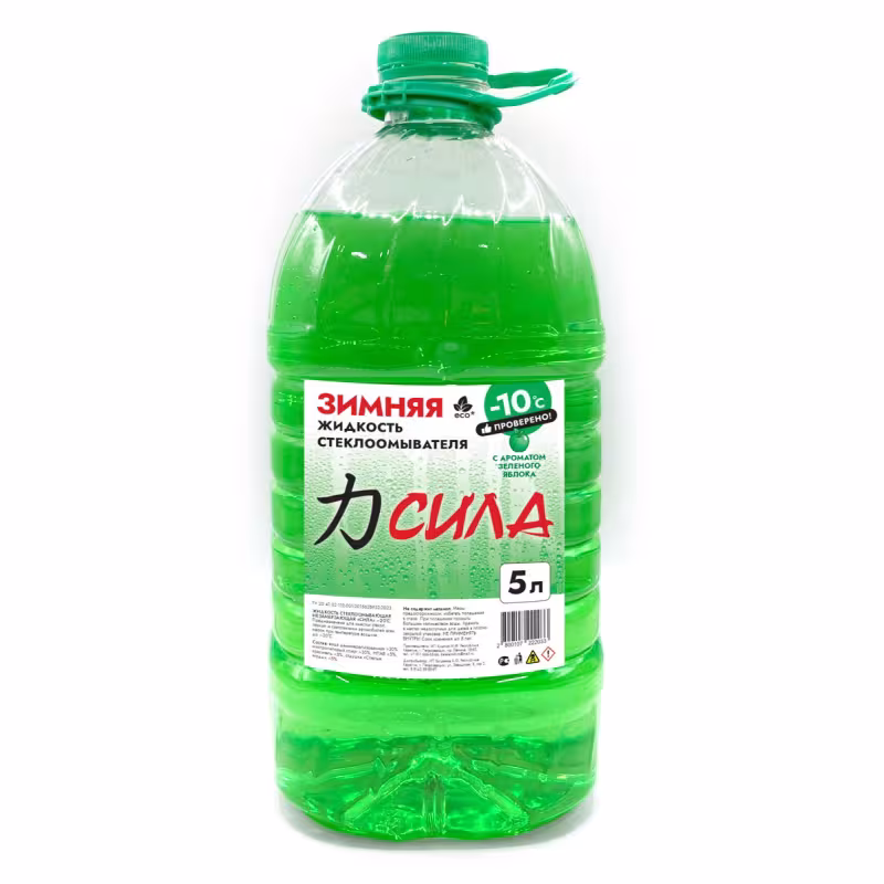 Жидкость стеклоочистителя зимняя -10°С Сила, 5 л