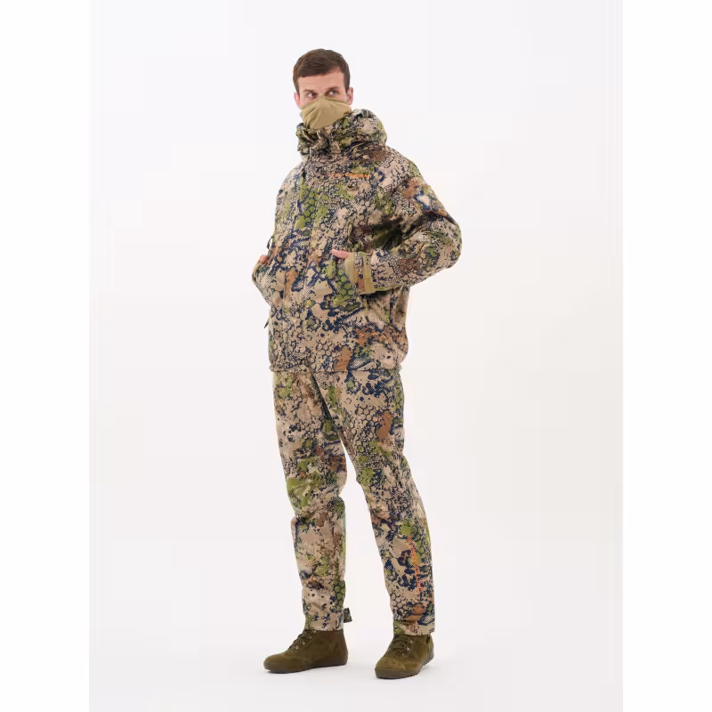 Костюм мужской Triton Gear Тритон Pro-15, ткань Вельбоа, зеленый камуфляж, размер 44-46 (S), 170-176 см