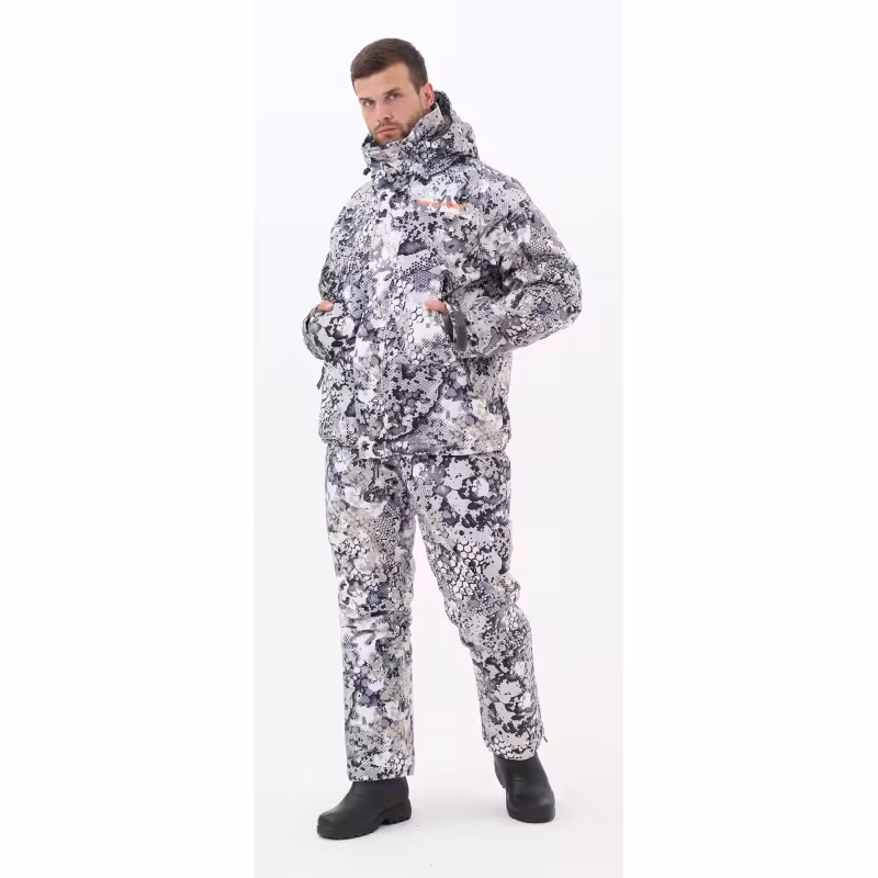 Костюм мужской Triton Gear PRO -45, ткань Вельбоа, белый камуфляж, размер 44-46, 170-176 см