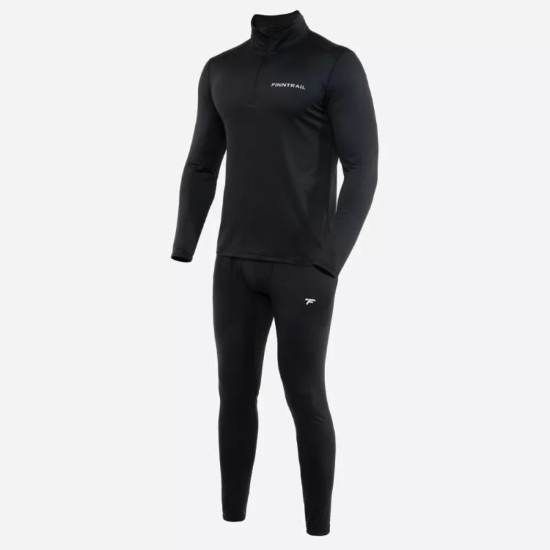 Комплект термобелья мужской Finntrail Thermo Zip 6306 Black, черный, размер S