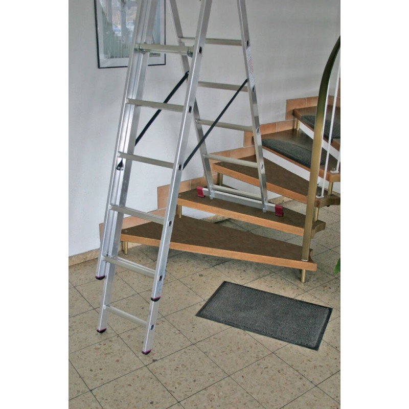 Лестница складная Krause Corda 013378, 3 секции, 7 ступеней,  2.95-5.1 м