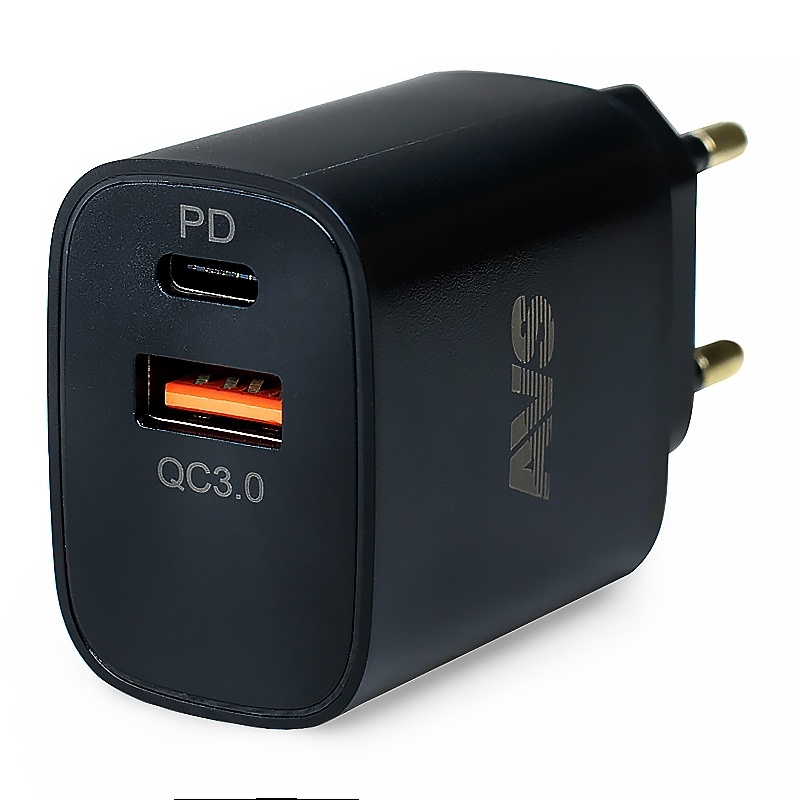 Сетевое зарядное устройство AVS  UT-723, USB QC 3.0+PD Type C