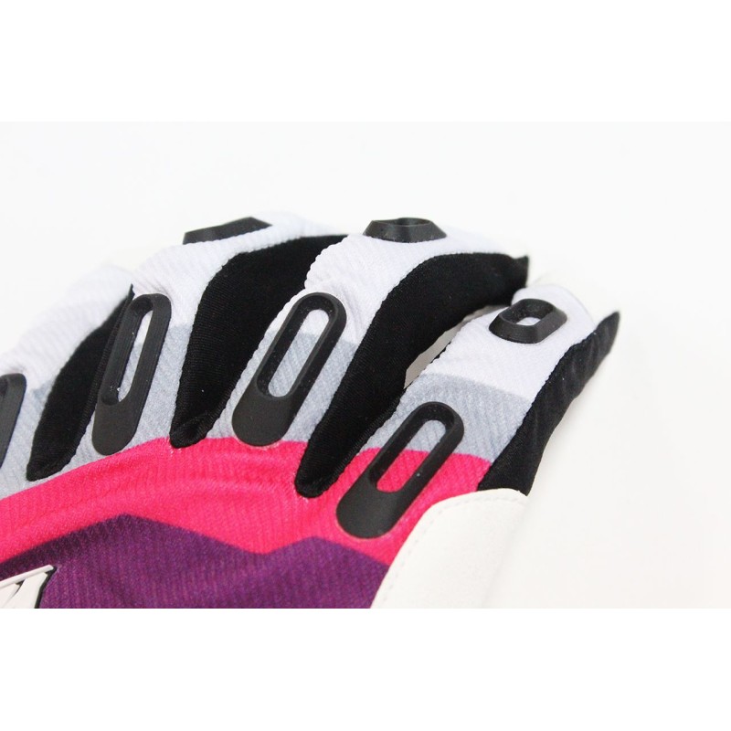 Мотоперчатки Yoke TWO, черный/белый/розовый, размер 10