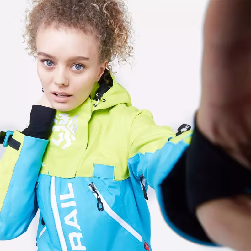 Комбинезон женский Finntrail Rachel 3851 BlueLime, мембрана Hard-Tex, голубой, размер L (48-50), 165-175 см