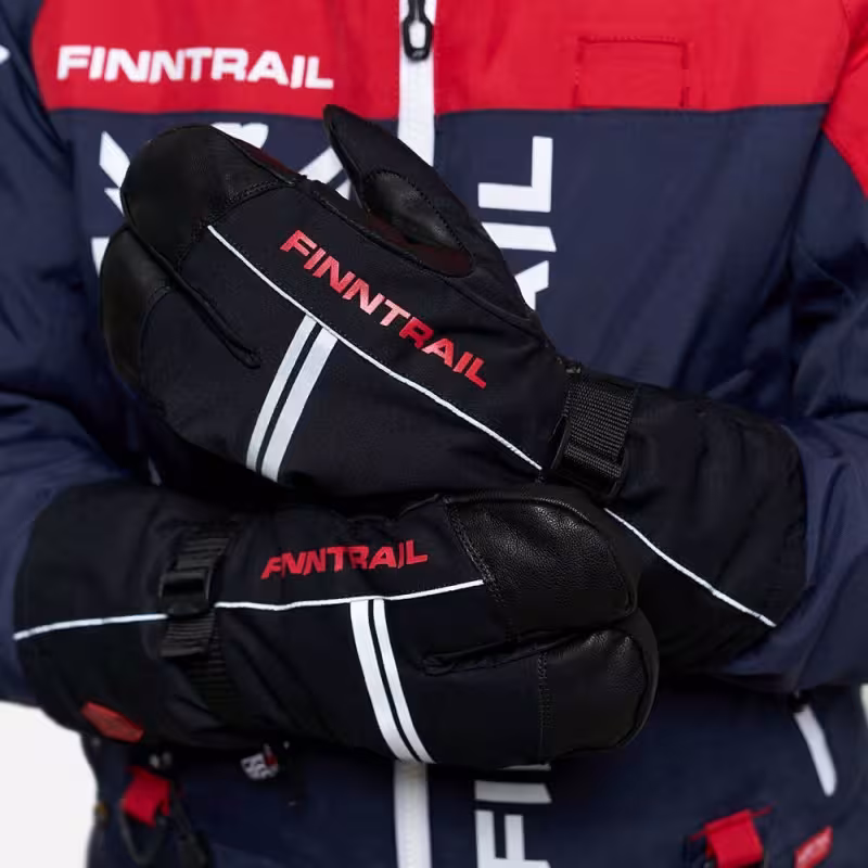 Перчатки Finntrail Lobster, мембрана Hipora, черный/красный, размер XL