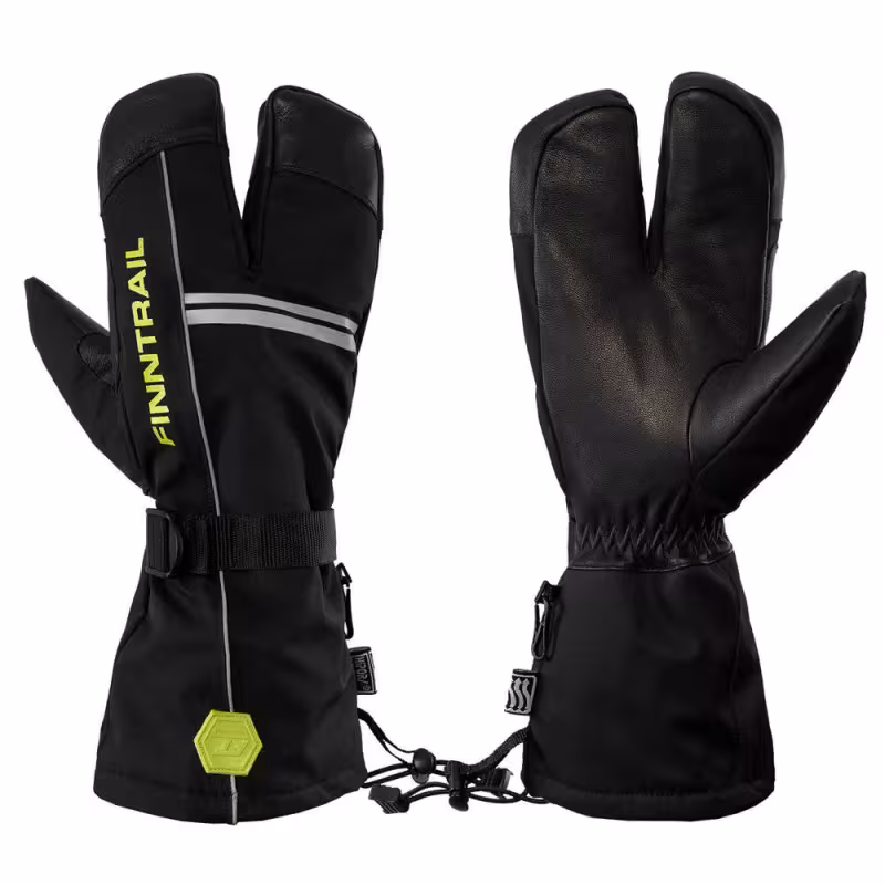 Перчатки Finntrail Lobster, мембрана Hipora, черный/желтый, размер M