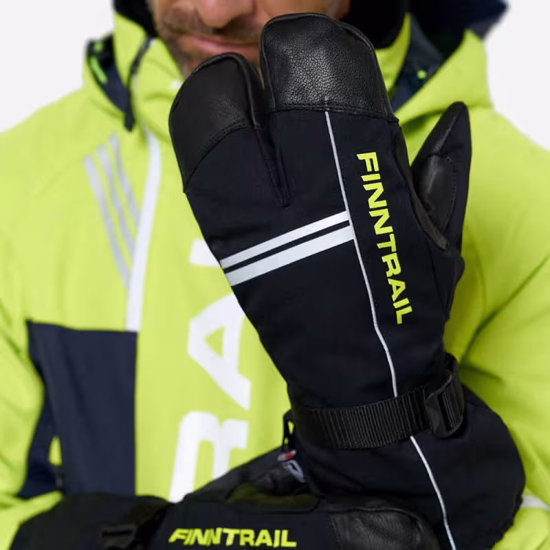 Перчатки Finntrail Lobster, мембрана Hipora, черный/желтый, размер M