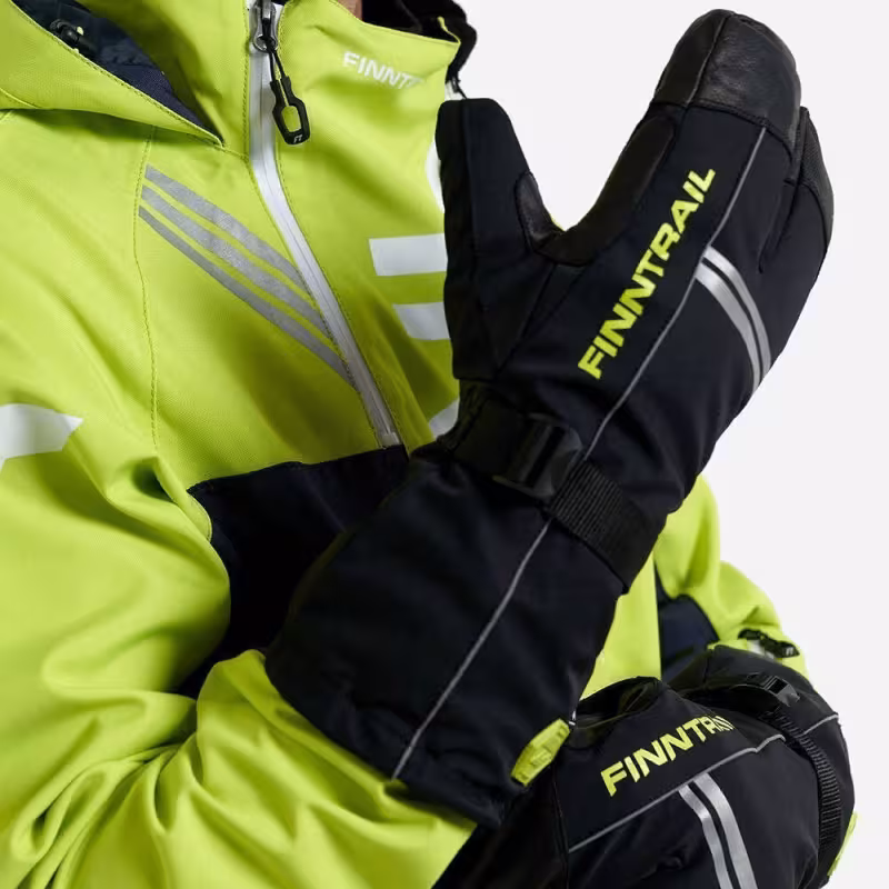 Перчатки Finntrail Lobster, мембрана Hipora, черный/желтый, размер L