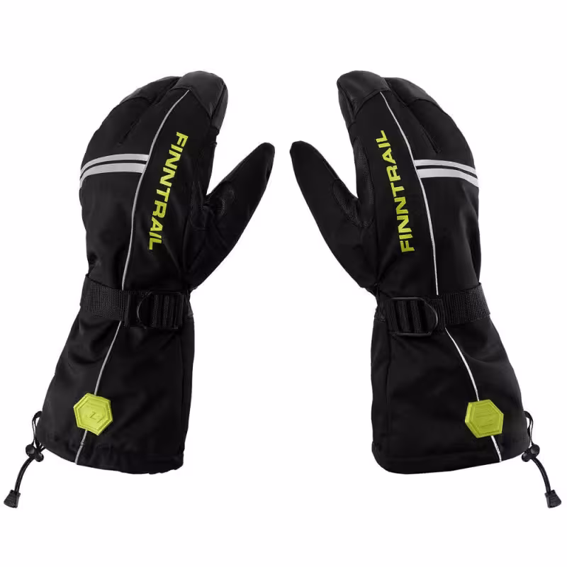 Перчатки Finntrail Lobster, мембрана Hipora, черный/желтый, размер XL