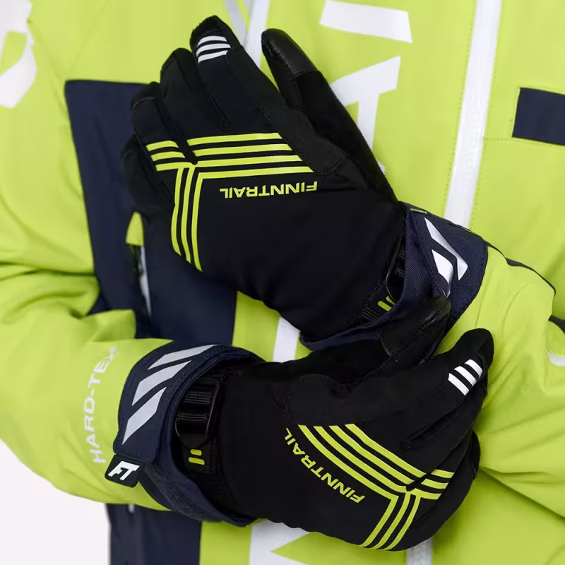 Перчатки Finntrail Wintersport 2750 Graphite/Yellow, мембрана Hipora, черный/желтый, размер S