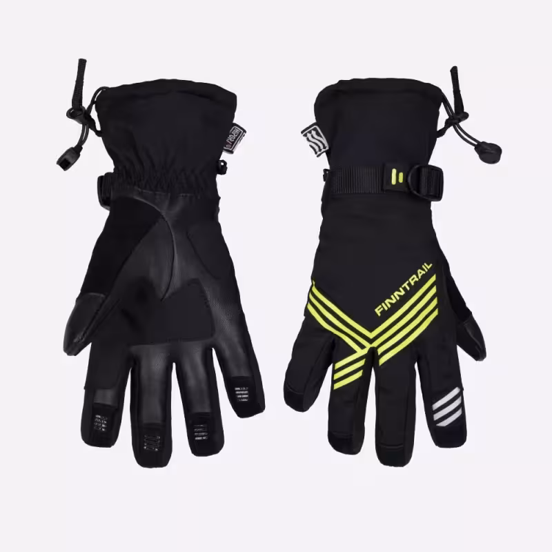 Перчатки Finntrail Wintersport 2750 Graphite/Yellow, мембрана Hipora, черный/желтый, размер L