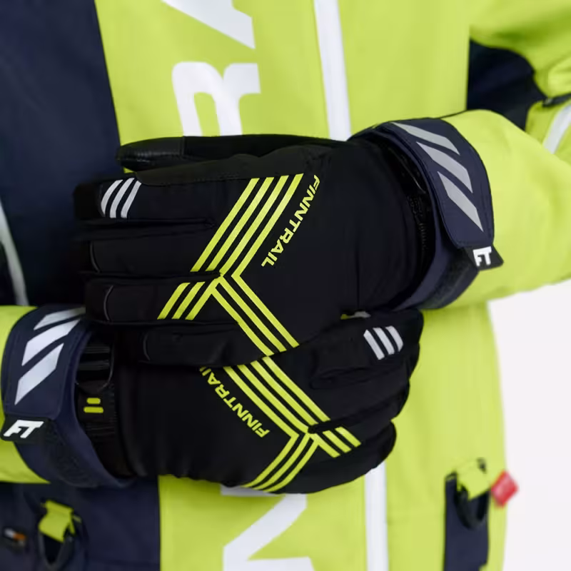 Перчатки Finntrail Wintersport 2750 Graphite/Yellow, мембрана Hipora, черный/желтый, размер L