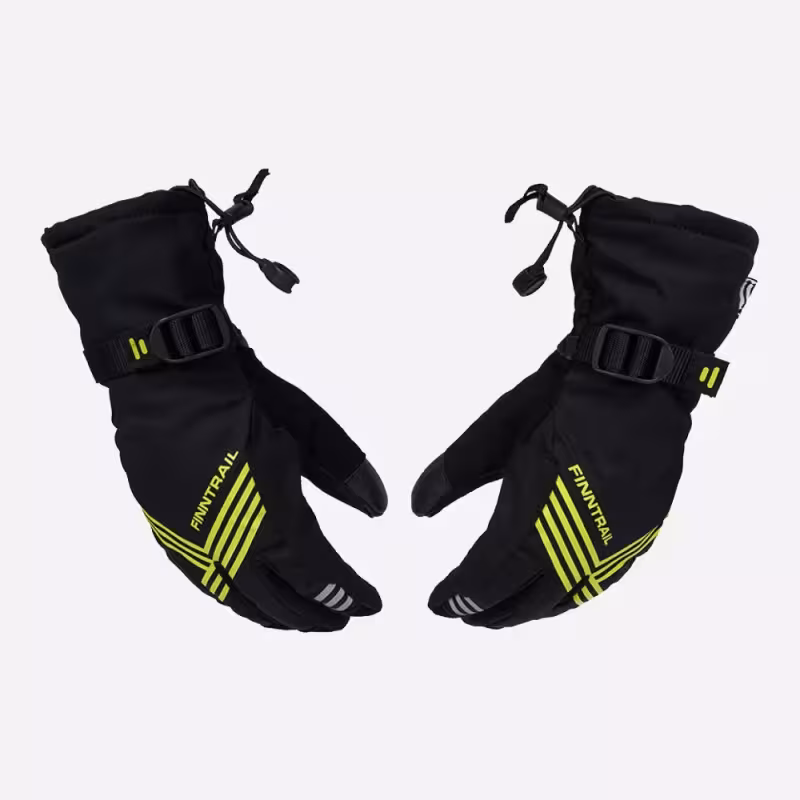 Перчатки Finntrail Wintersport 2750 Graphite/Yellow, мембрана Hipora, черный/желтый, размер XL