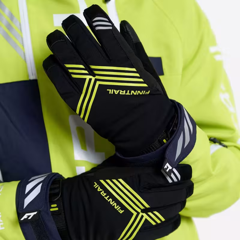 Перчатки Finntrail Wintersport 2750 Graphite/Yellow, мембрана Hipora, черный/желтый, размер XL