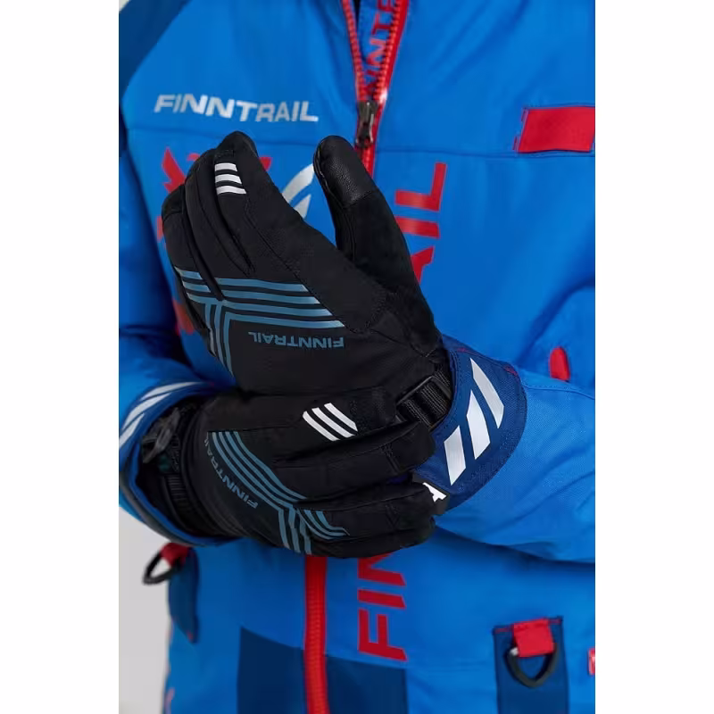 Перчатки Finntrail Wintersport 2750 Graphite/Grey, мембрана Hipora, черный/бирюзовый, размер M