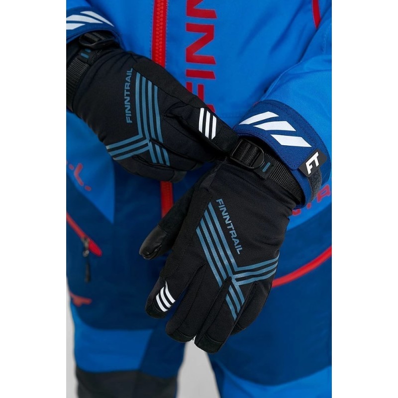 Перчатки Finntrail Wintersport 2750 Graphite/Grey, мембрана Hipora, черный/бирюзовый, размер L