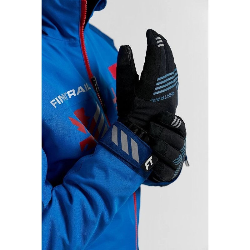 Перчатки Finntrail Wintersport 2750 Graphite/Grey, мембрана Hipora, черный/бирюзовый, размер L