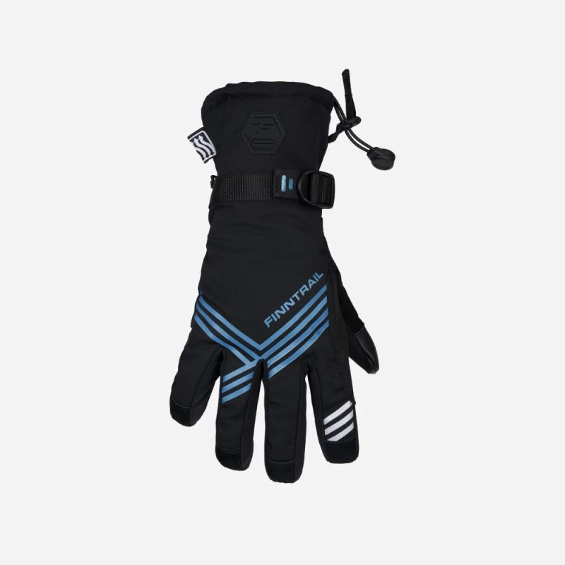 Перчатки Finntrail Wintersport 2750 Graphite/Grey, мембрана Hipora, черный/бирюзовый, размер L