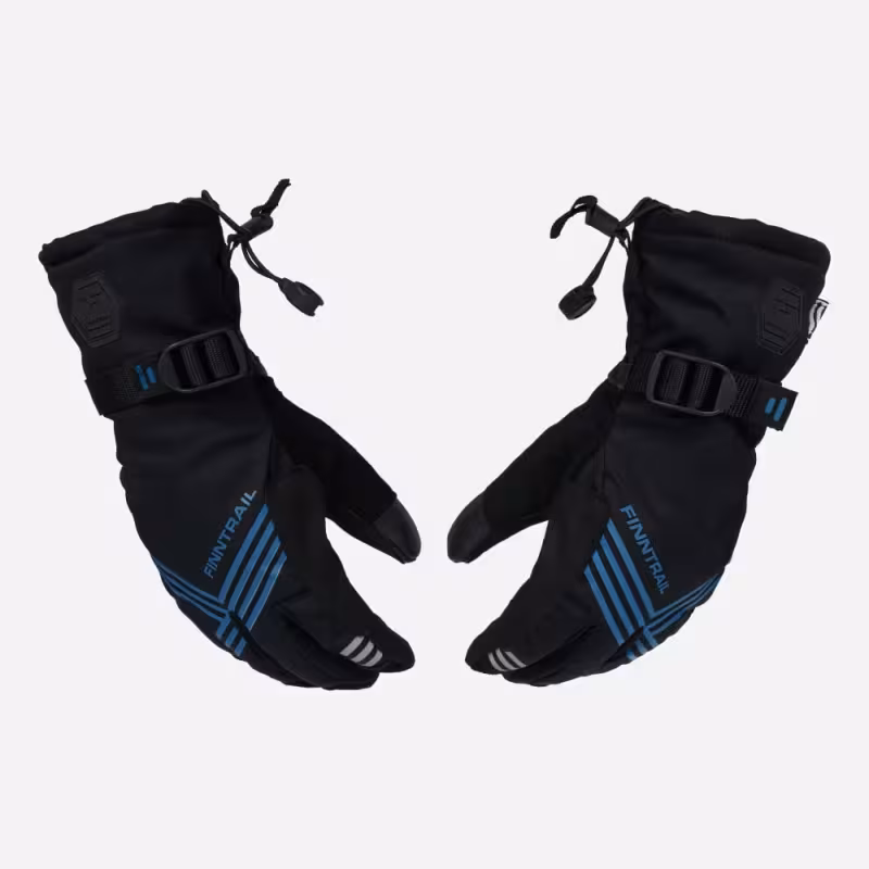 Перчатки Finntrail Wintersport 2750 Graphite/Grey, мембрана Hipora, черный/бирюзовый, размер XL