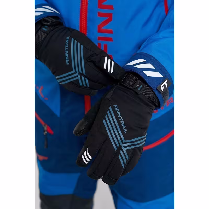 Перчатки Finntrail Wintersport 2750 Graphite/Grey, мембрана Hipora, черный/бирюзовый, размер XL