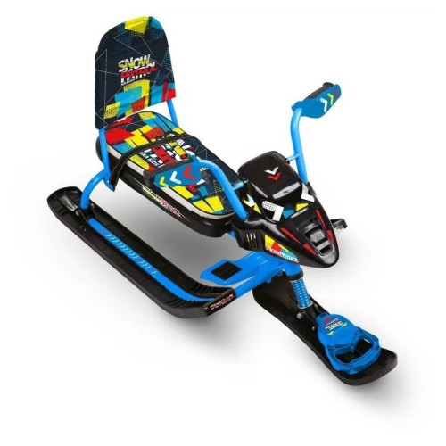 Снегокат со спинкой Nika Kids Snowpatrol Blue СНД-2/SP4, синий/черный