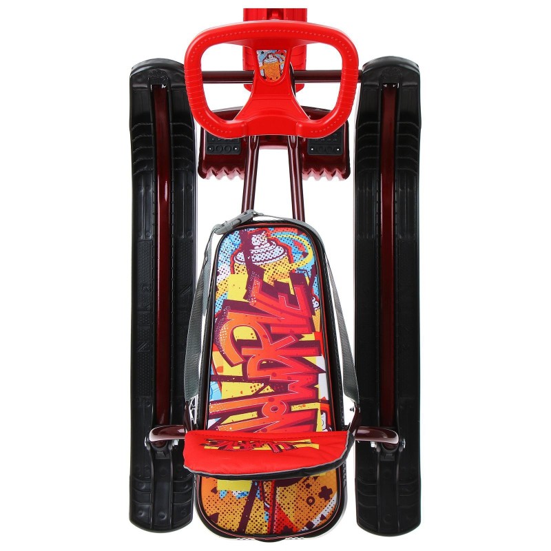 Снегокат со спинкой Nika Kids Тимка Спорт 4-1 Граффити Red, черный/красный