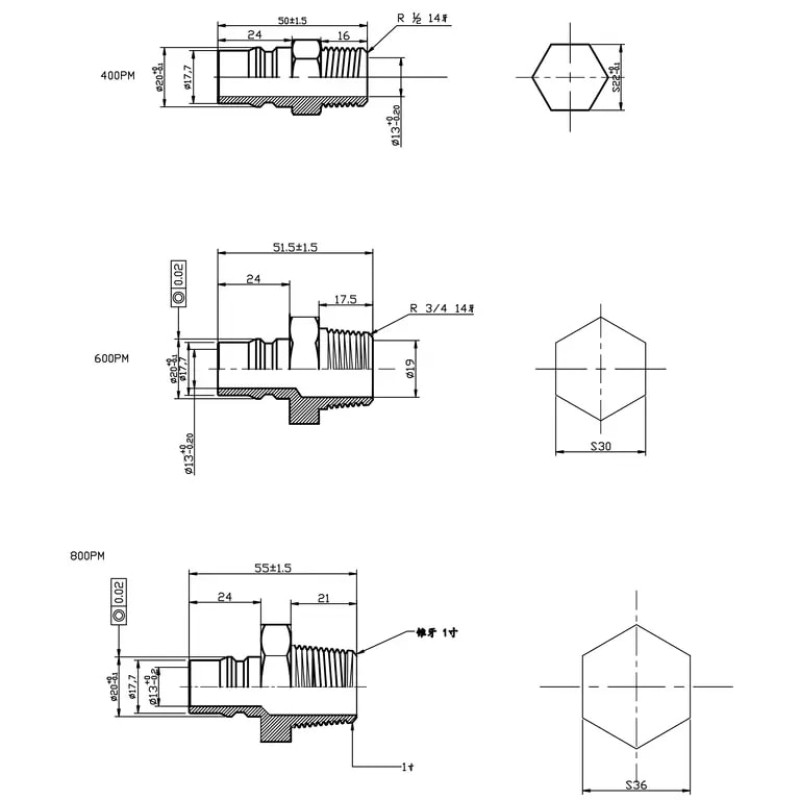 Пневморазъем (штуцер) папа-наружная резьба 1