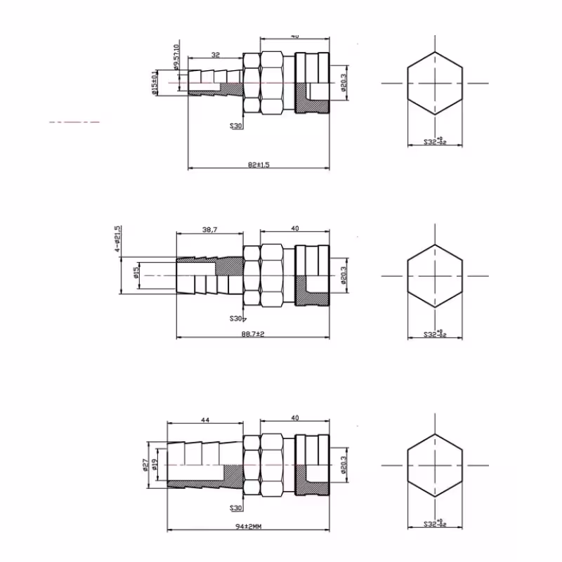 Штуцер мама-елочка 1