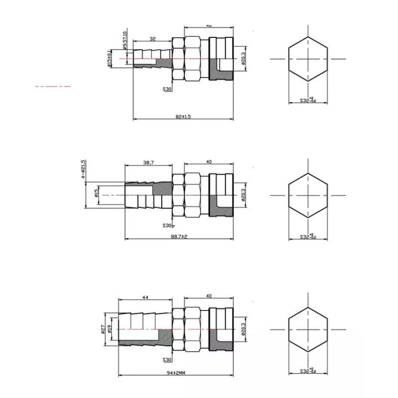 Штуцер мама-елочка 1/2