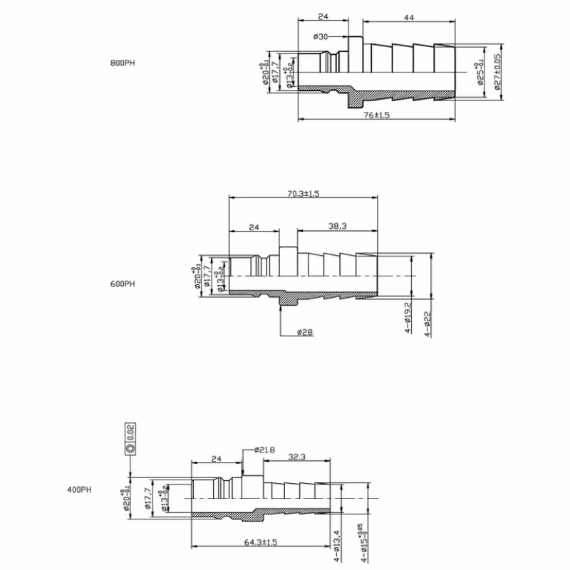 Пневморазъем (штуцер) папа-ёлочка 1/2