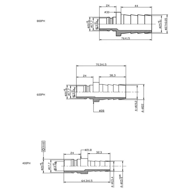 Пневморазъем (штуцер) папа-ёлочка 1/2