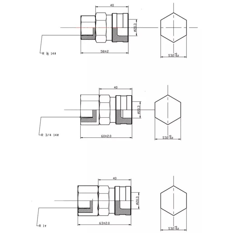 Пневморазъем (штуцер) мама-внутренняя резьба 1/2