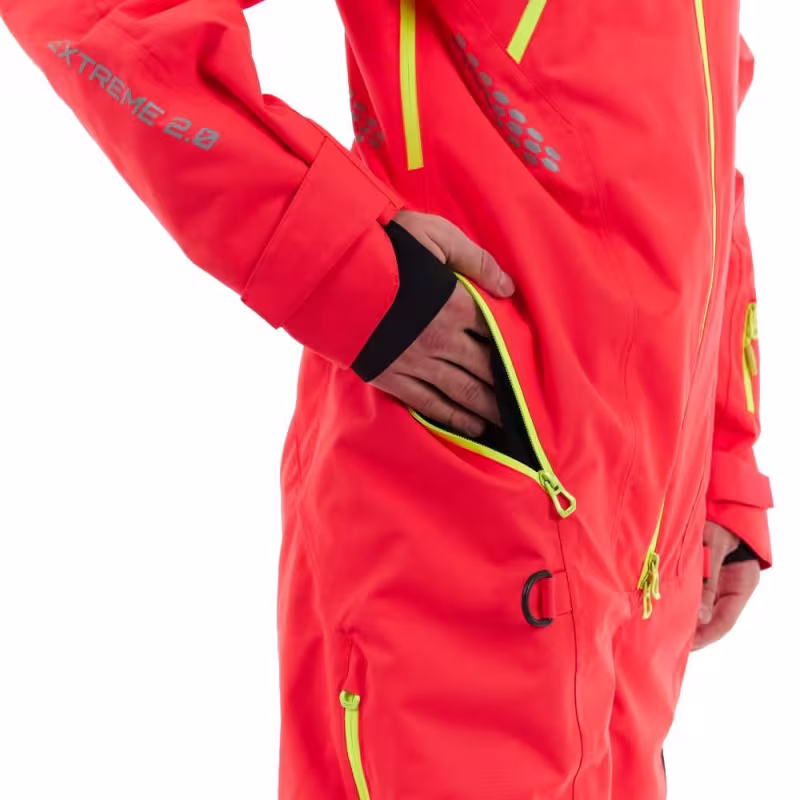 Комбинезон мужской Dragonfly Extreme 2.0 Man Red - Yellow Acid 2024, мембрана DFTEX, красный/желтый, размер KL, 176 см