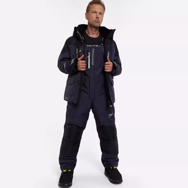 Коcтюм-поплавок Finntrail Escape 3756 DarkGrey, мембрана Hard-Tex, черный, размер 58-60 (LК), 175-185 см