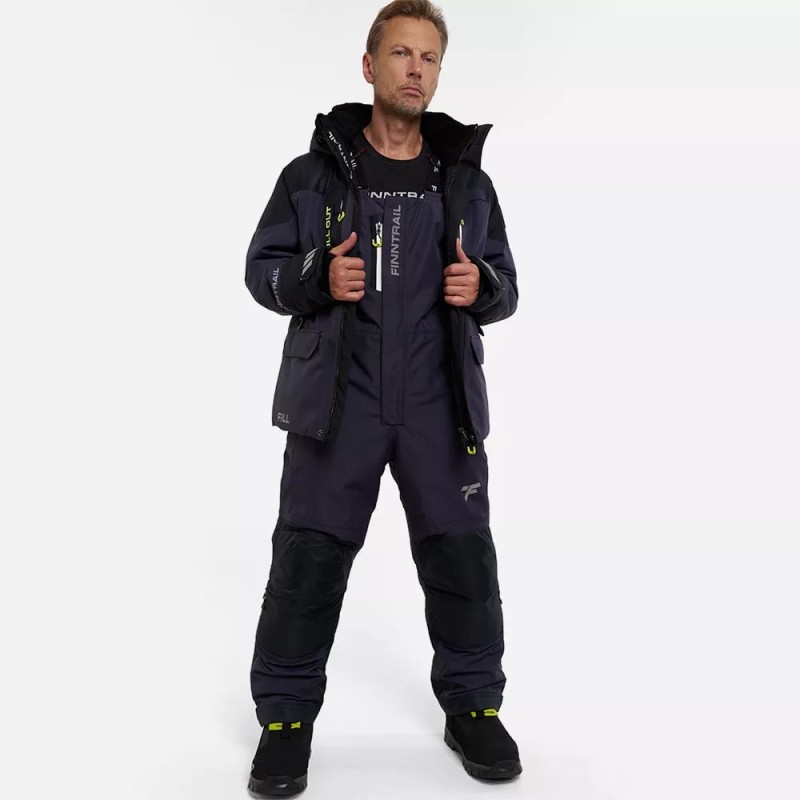 Коcтюм-поплавок Finntrail Escape 3756 DarkGrey, мембрана Hard-Tex, черный, размер 58-60 (LК), 175-185 см