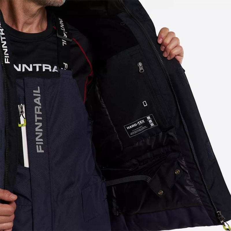 Коcтюм-поплавок Finntrail Escape 3756 DarkGrey, мембрана Hard-Tex, черный, размер 54-56 (XL), 180-190 см